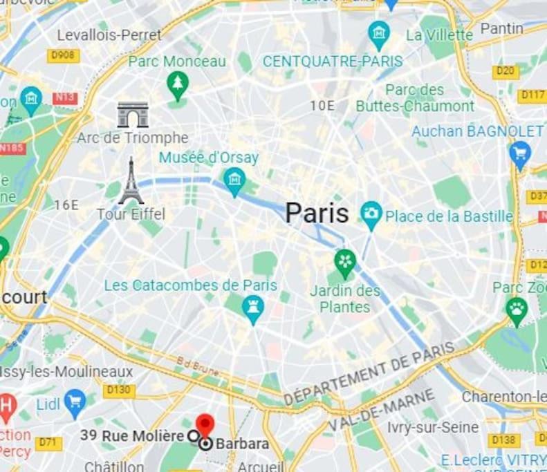 Magnifique Duplex 45 M2 Aux Portes De Paris Metro Barbara A 30Mn Expo Porte De Versailles Монруж Экстерьер фото